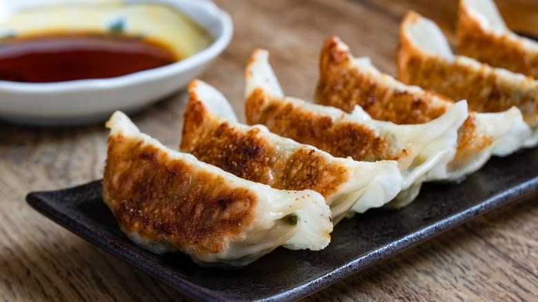 Crispy potstickers, dipping sauce