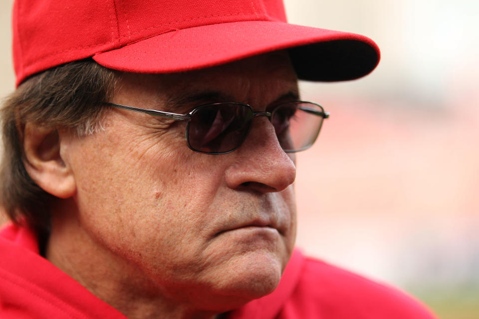 ST LOUIS, MO - OCTOBER 20: Manager Tony La Russa of the St. Louis Cardinals looks on prior to Game Two of the MLB World Series against the Texas Rangers at Busch Stadium on October 20, 2011 in St Louis, Missouri. (Photo by Ezra Shaw/Getty Images)