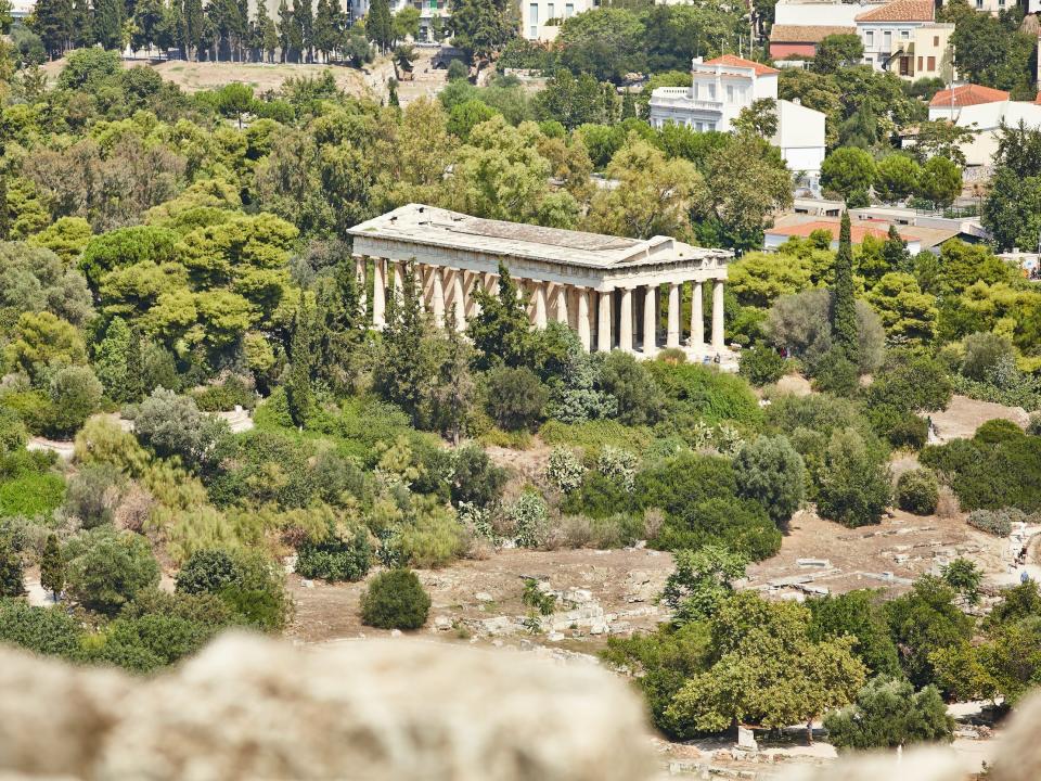 Acropolis of Athens among trees