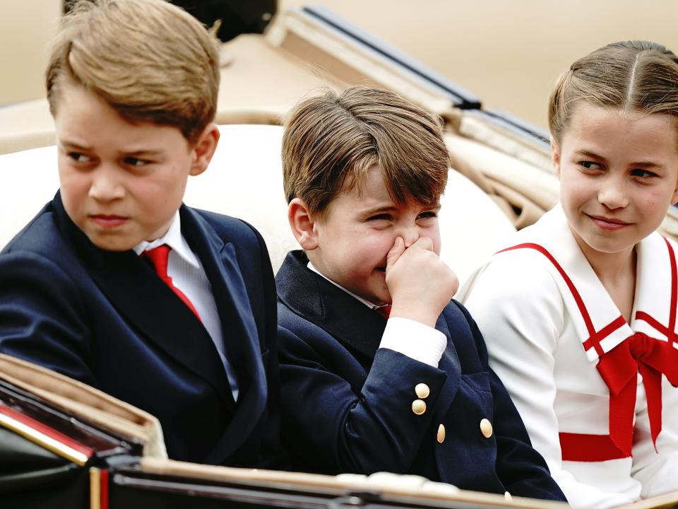 prince louis laughs trooping the colour