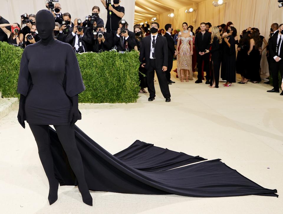 Kim Kardashian attends The 2021 Met Gala Celebrating In America: A Lexicon Of Fashion at Metropolitan Museum of Art on September 13, 2021 in New York City