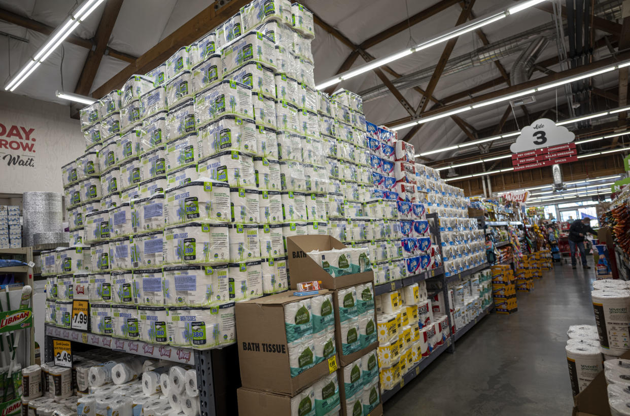 Toilet paper for sale at a grocery store in San Francisco