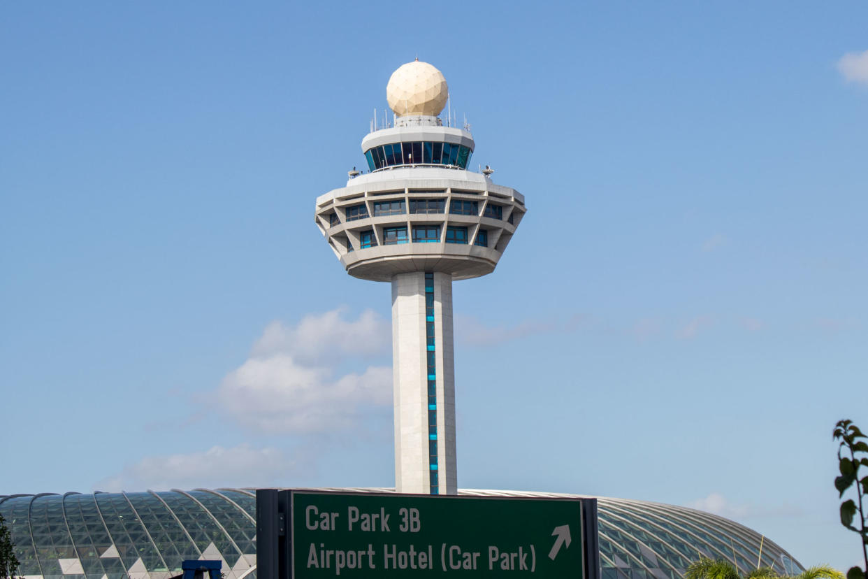 Changi Airport's iconic control tower. (PHOTO: Dhany Osman / Yahoo News Singapore)