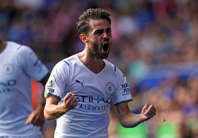 Bernardo Silva scored the winner for champions Manchester City at Leicester