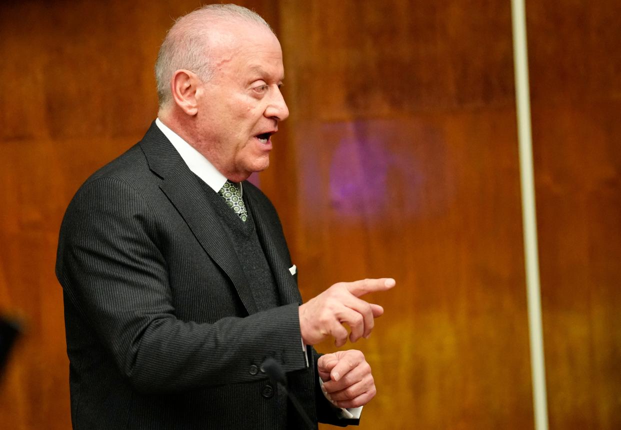 Defense attorney, Anthony Pope is shown in the courtroom of Judge Christopher Kazlau, in Hackensack, Wednesday March 27, 2024.