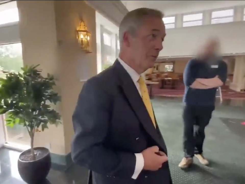 The former UKIP leader entered the hotel in late July after alleged complaints from local residents: Twitter/@Nigel_Farage