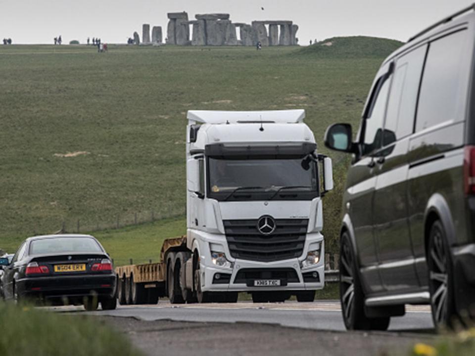 Traffic is a common sight on the A303 next to Stonehenge (Getty)