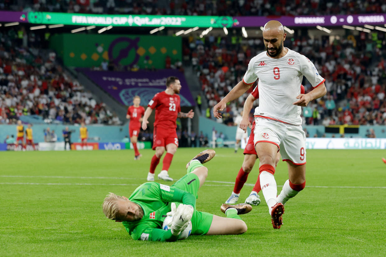 Kasper Schmeichel fue el hombre más importante en el empate de Dinamarca frente a Túnez (Foto de: Eric Verhoeven/Soccrates/Getty Images)