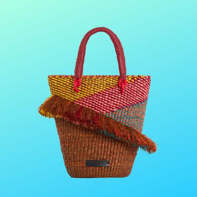 Aaks Tia raffia bucket bag