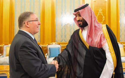 The evangelical Christian writer Joel Rosenberg (left) and Saudi Crown Prince Mohammed bin Salman on Sept. 10, 2019. (Photo: A. Larry Ross)