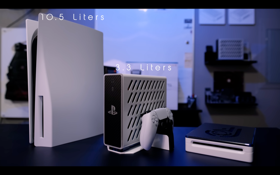 The PS5 Tiny next to a regular PS5 (Not From Concentrate / YouTube)