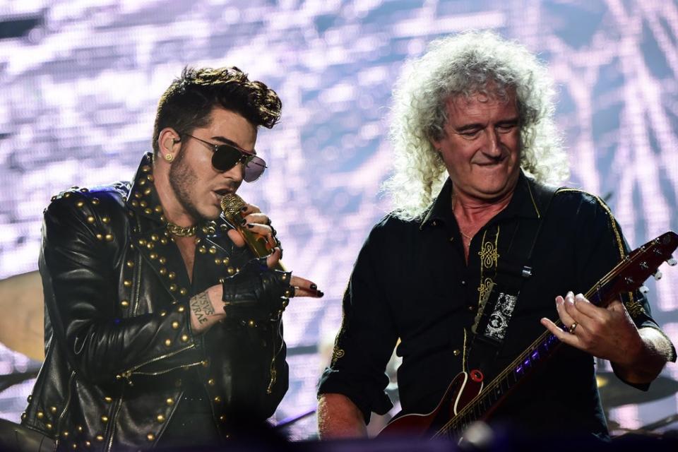 Queen and US singer Adam Lambert (Christophe Simon/AFP/Getty)