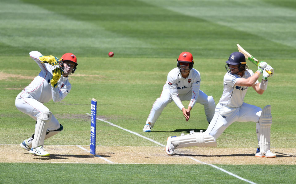 Will Pucovski, pictured here in action for Victoria in the Sheffield Shield against South Australia.