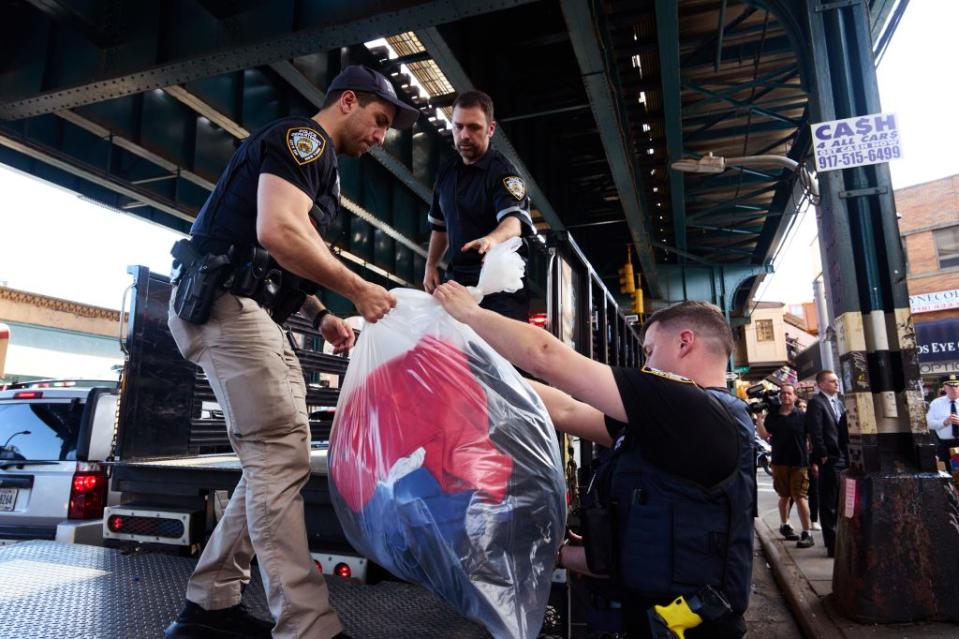 NYPD raided a troubled Jackson Heights block where migrant crooks peddle stolen goods. James Keivom