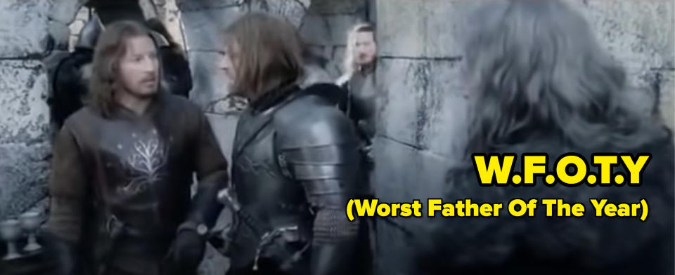 Boromir and Faramir talk to their father