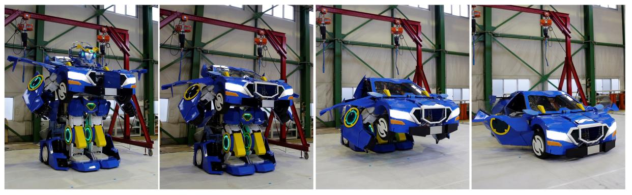 A combination picture shows a new transforming robot called
