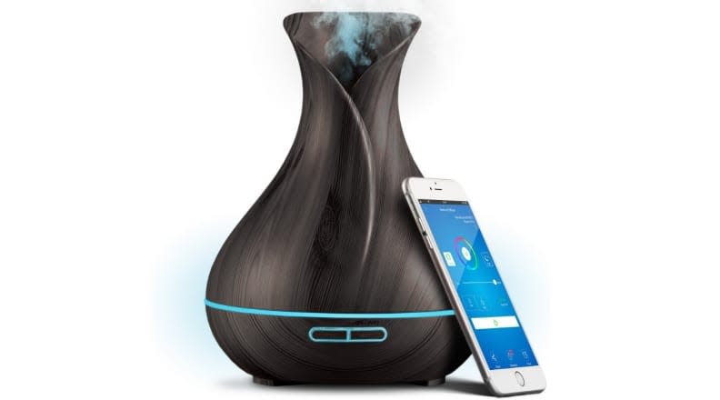 This smart WiFi diffuser and humidifier can run for up to 12 hours.