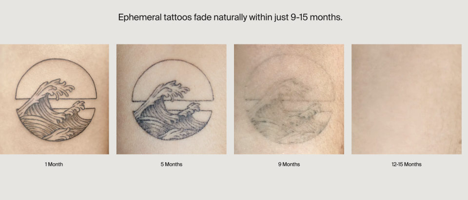 a tattoo design fading over time