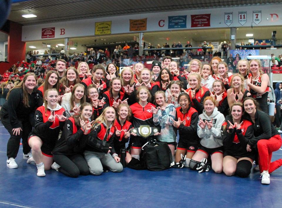 The Cedar Falls girls wrestling team took 11th at the 2023 girls state wrestling championships.