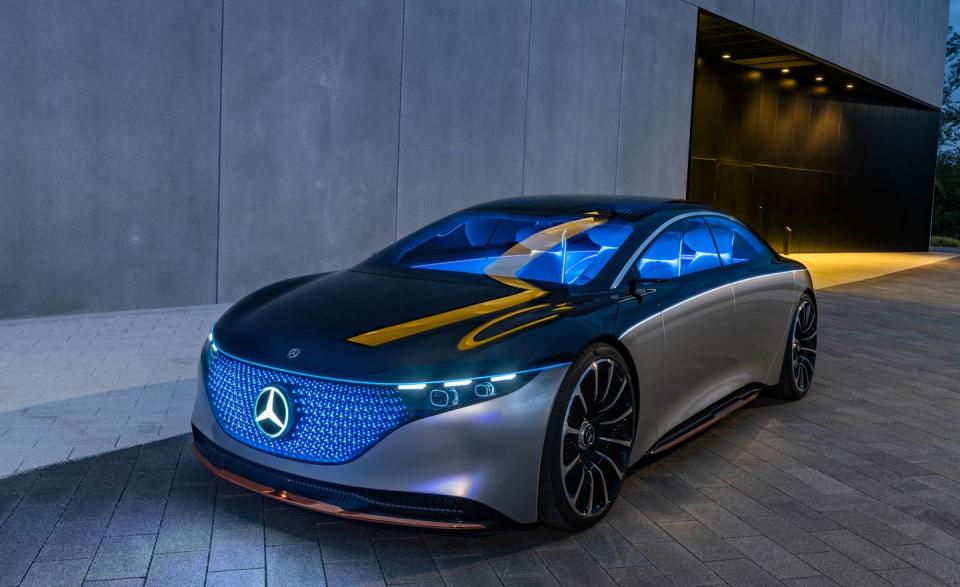 <p>The Mercedes-Benz EV stable grew a bit this year with the <a href="https://www.caranddriver.com/news/a34372462/2022-mercedes-benz-eqs-electric-sedan-coming/" rel="nofollow noopener" target="_blank" data-ylk="slk:EQS being teased;elm:context_link;itc:0;sec:content-canvas" class="link ">EQS being teased</a> and expected to show up next year to replace the delayed EQC. The automaker intends to launch four new EVs on the EVA platform including the <a href="https://www.caranddriver.com/news/a31282905/mercedes-benz-electric-eqe-spied/" rel="nofollow noopener" target="_blank" data-ylk="slk:EQE;elm:context_link;itc:0;sec:content-canvas" class="link ">EQE</a> and EQE SUV and the company intends to throw a battery in everything from the <a href="https://www.caranddriver.com/news/a34303440/mercedes-eq-lineup-confirmed/" rel="nofollow noopener" target="_blank" data-ylk="slk:A-class to the S-class;elm:context_link;itc:0;sec:content-canvas" class="link ">A-class to the S-class</a>. Plus, were expecting an electric Maybach and G-Wagen. Oh, and expect an AMG EQS with 600 hp in 2022.</p>