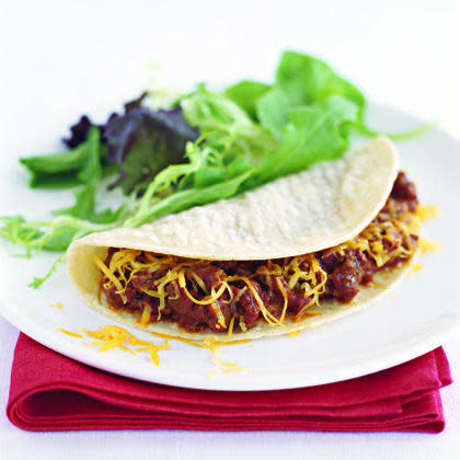 Sloppy Joes in Soft Corn Tortillas