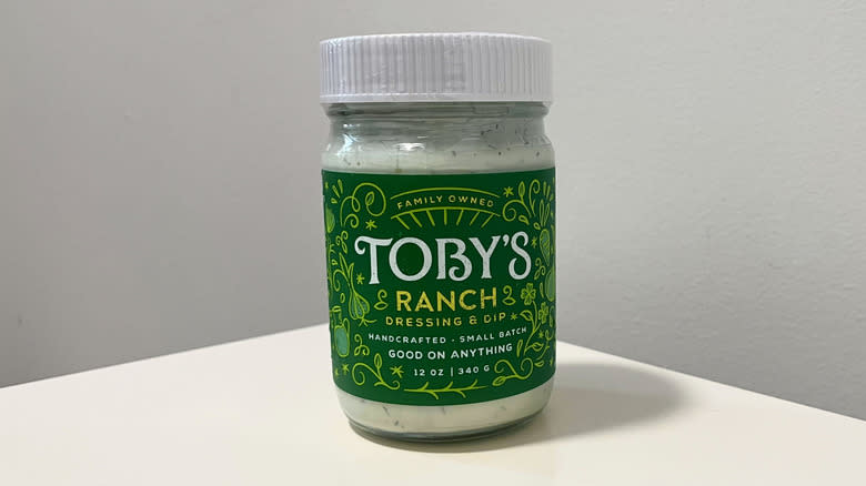 Toby's ranch dressing jar