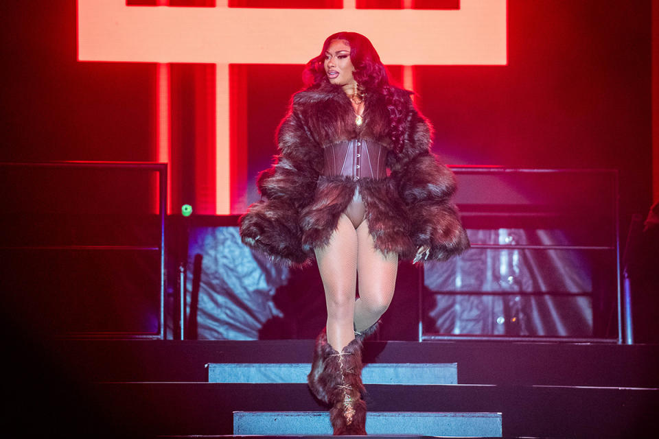 ATLANTA, GEORGIA - OCTOBER 28: Megan Thee Stallion performs onstage during Day 1 of One MusicFest at Piedmont Park on October 28, 2023 in Atlanta, Georgia. (Photo by Aaron J. Thornton/FilmMagic)