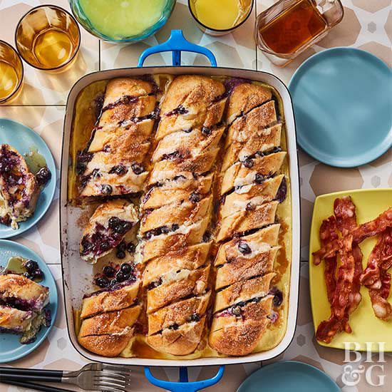 Blueberry &amp; Mascarpone-Stuffed French Toast Casserole