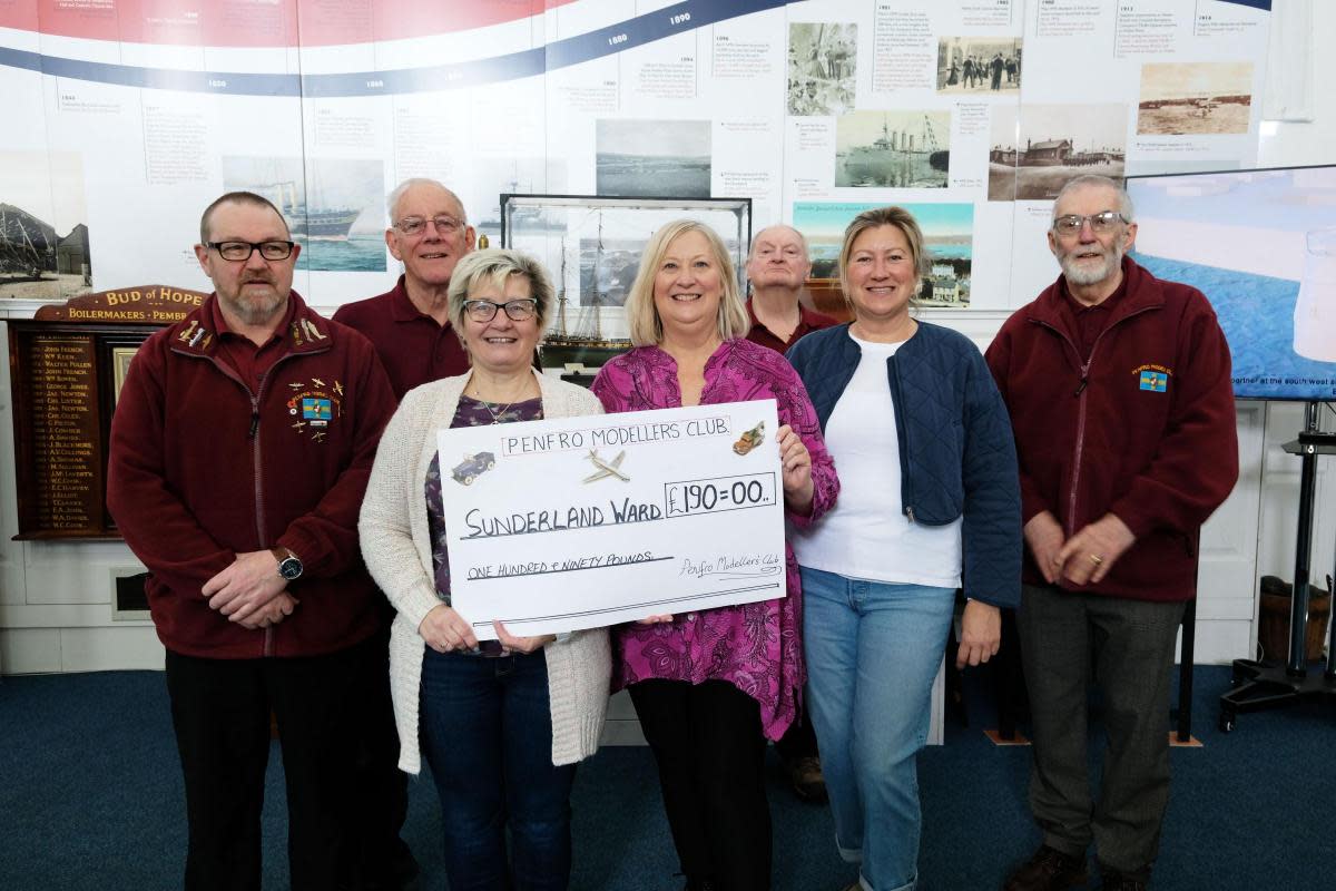 Sunderland Ward team members Tracey George, Sarah Lucas and Clare Lee are pictured with Modellers Club members Paul Emens, David Woolnough, Derek Church and Peter Mitchell. <i>(Image: Martin Cavaney Photography)</i>