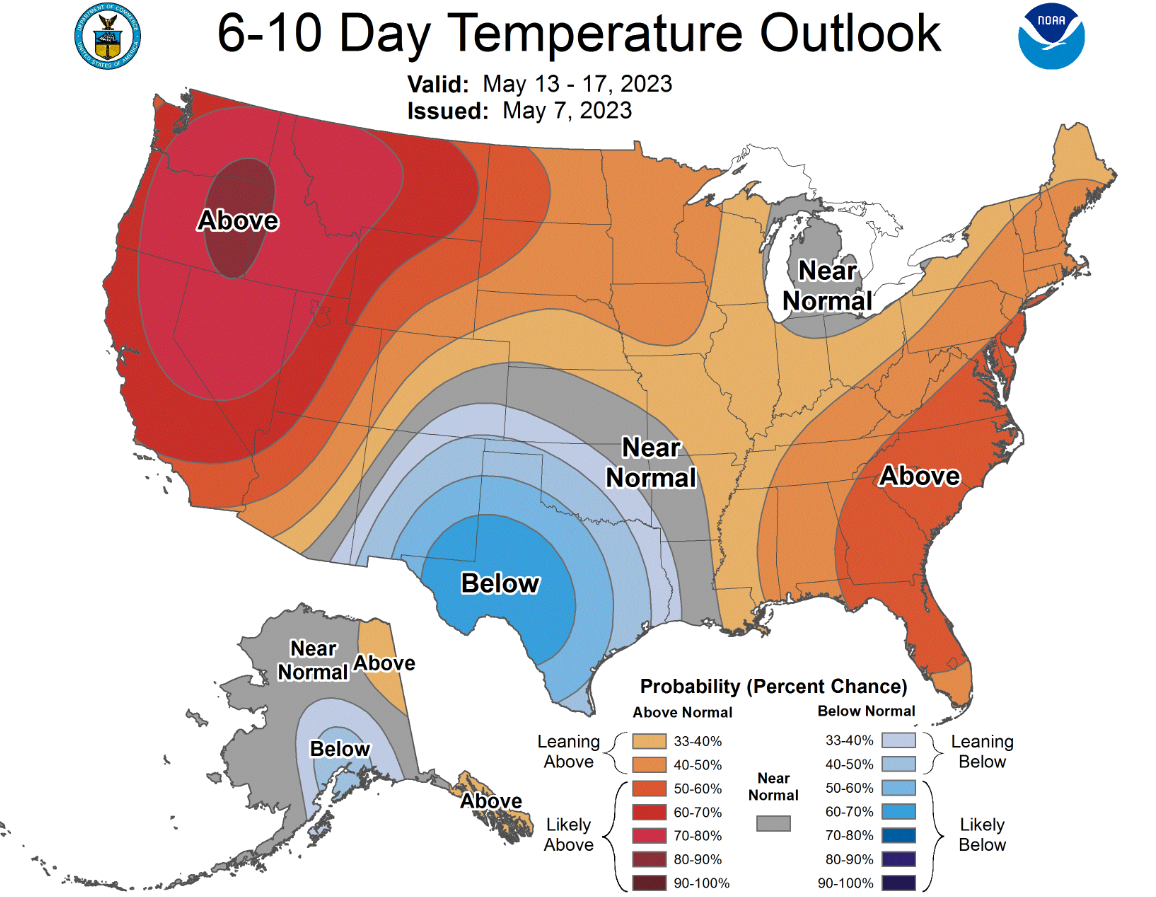 The 6-10 day national temperature outlook.