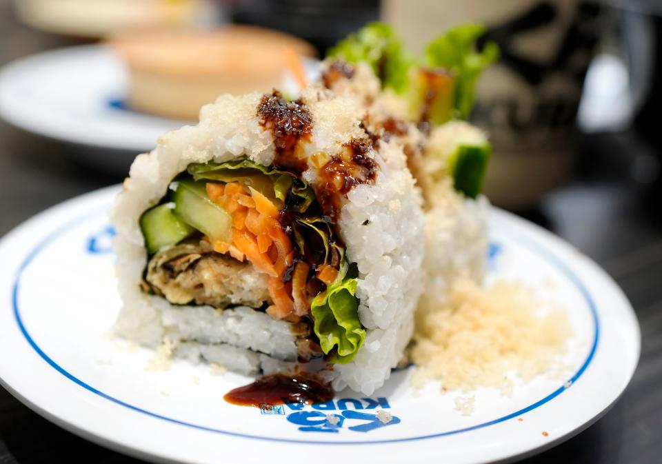 Jan. 18, 2024; Columbus, Ohio, USA; 
A spider roll from Kura Revolving Sushi Bar at Polaris.