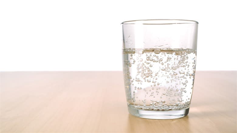 Glass of sparkling water