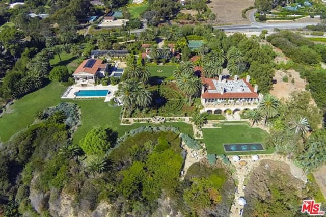 Aerial view of the house