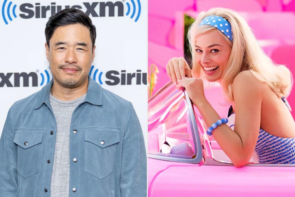 <p>Roy Rochlin/Getty Images; Jaap Buitendijk/Warner Bros.</p> Randall Park; Margot Robbie in <em>Barbie</em> (2023)