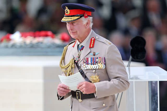 <p>Chris Jackson/Getty</p> King Charles at the British Normandy Memorial event for the 80th anniversary of the D-Day Landings in Ver-Sur-Mer, France on June 6, 2024.