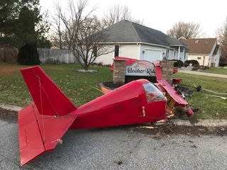 A small plane crashed near a subdivision in western St. Joseph County on Monday, Dec. 13, 2021