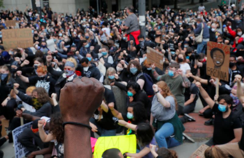 Protests following the death in Minneapolis police custody of George Floyd, in Boston