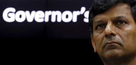 The Reserve Bank of India (RBI) Governor Raghuram Rajan listens to a question during a news conference after the bi-monthly monetary policy review in Mumbai, India, in this February 2, 2016 file photo. REUTERS/Danish Siddiqui/Files