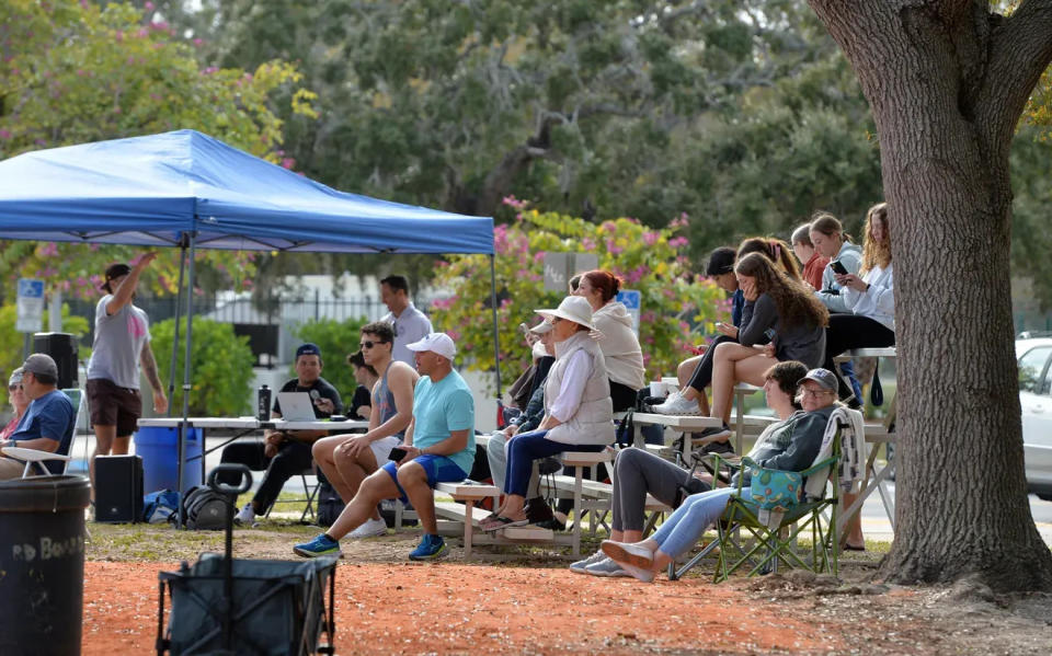 Fans turn out to watch New College's Mighty Banyans softball team take on St. Thomas University on Feb. 13. As part of NCF's transformation, the president has emphasized increasing enrollment. About a third of the new students are athletes.