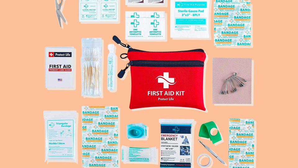 This 100-piece first aid kit will offer a sigh of relief.