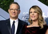 FILE PHOTO: Oscar-winning actor Tom Hanks and his wife, actress Rita Wilson, both tested positive in Australia in March, the actor said on Twitter