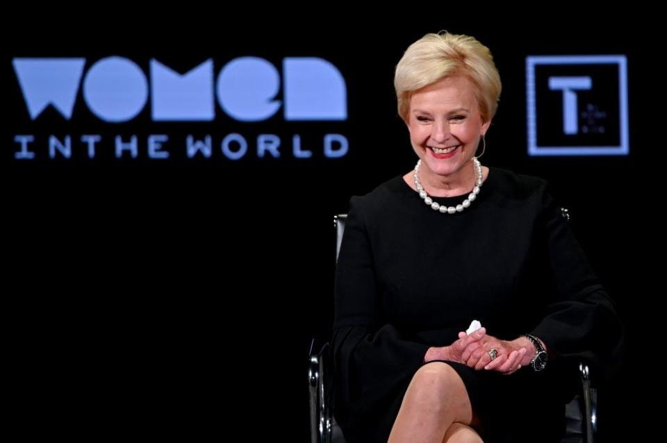 Cindy McCain speaks during the 10th Anniversary Women In The World Summit at David H. Koch Theater at Lincoln Center on April 12, 2019 in New York City. (Photo by Mike Coppola/Getty Images)