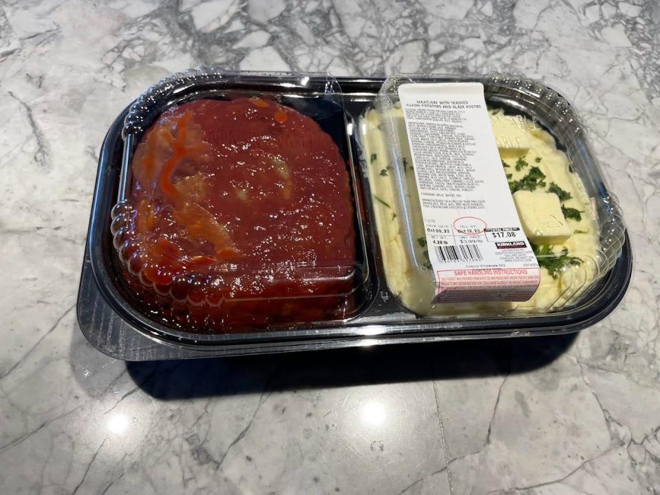 Kirkland Signature meatloaf and mashed potatoes