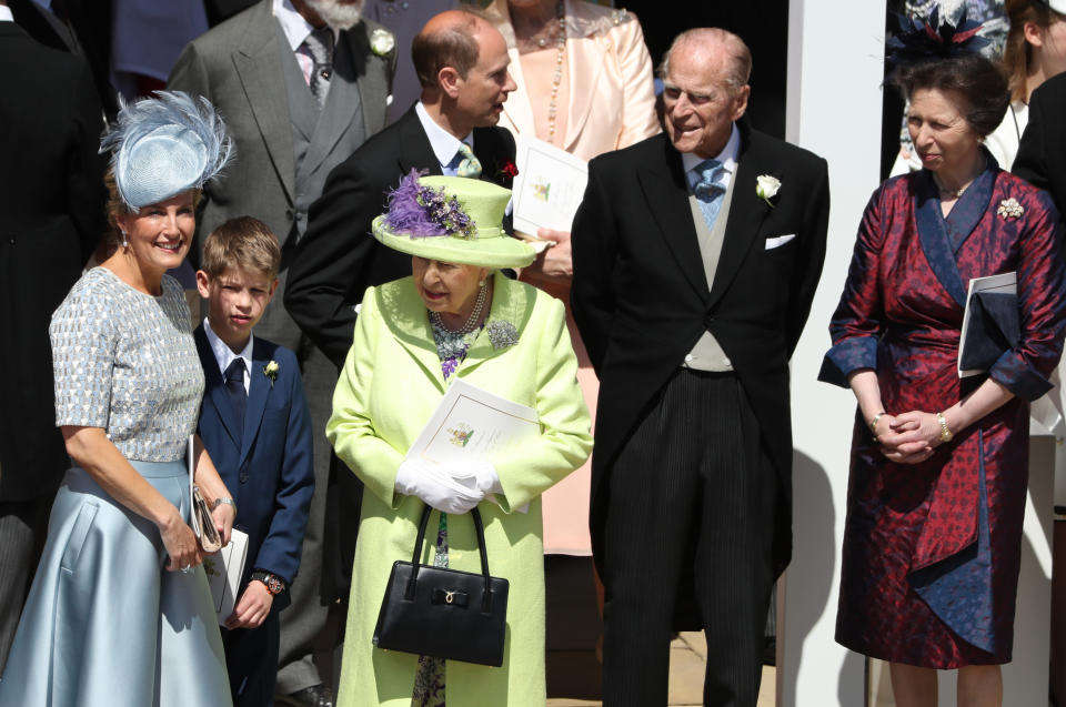 The Queen and the Duke of Edinburgh at Harry and Meghan’s wedding in May (PA)