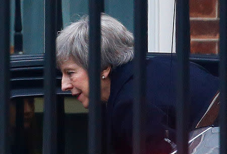 Britain's Prime Minister Theresa May returns to Downing Street in London, Britain, December 10, 2018. REUTERS/Henry Nicholls