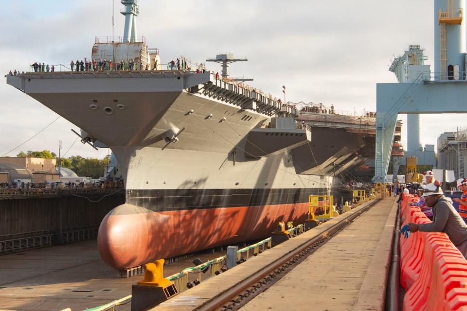 Navy aircraft carrier John F. Kennedy dry dock