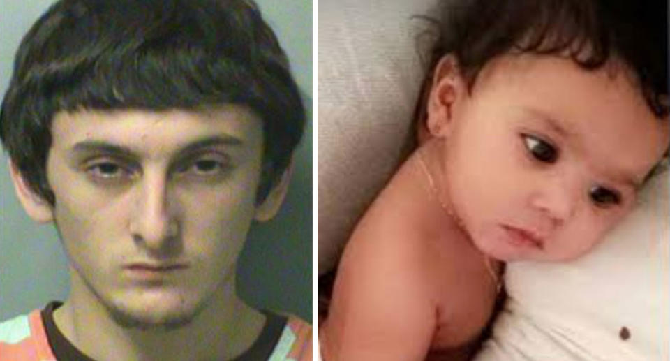 Pictured is a mugshot of Jayden Straight (left) and his daughter Raija (right). 