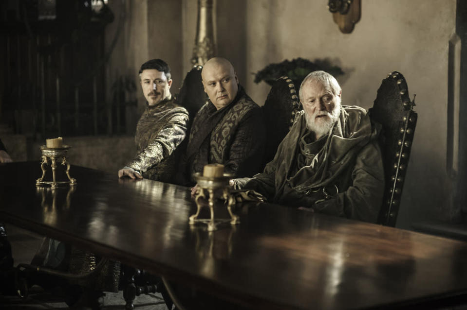 Aidan Gillen, Conleith Hill and Julian Glover in the "Game of Thrones" Season 3 episode, "Walk of Punishment."