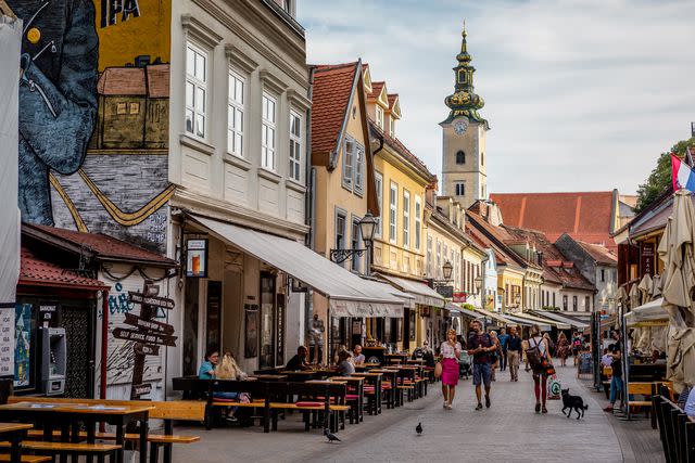 <p>J. Duval/Courtesy of Zagreb Tourist Board</p> Strolling Tkalčićeva Street in central Zagreb