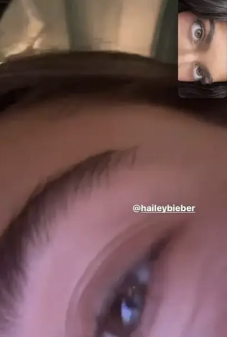 A closeup of Hailey's eyebrows